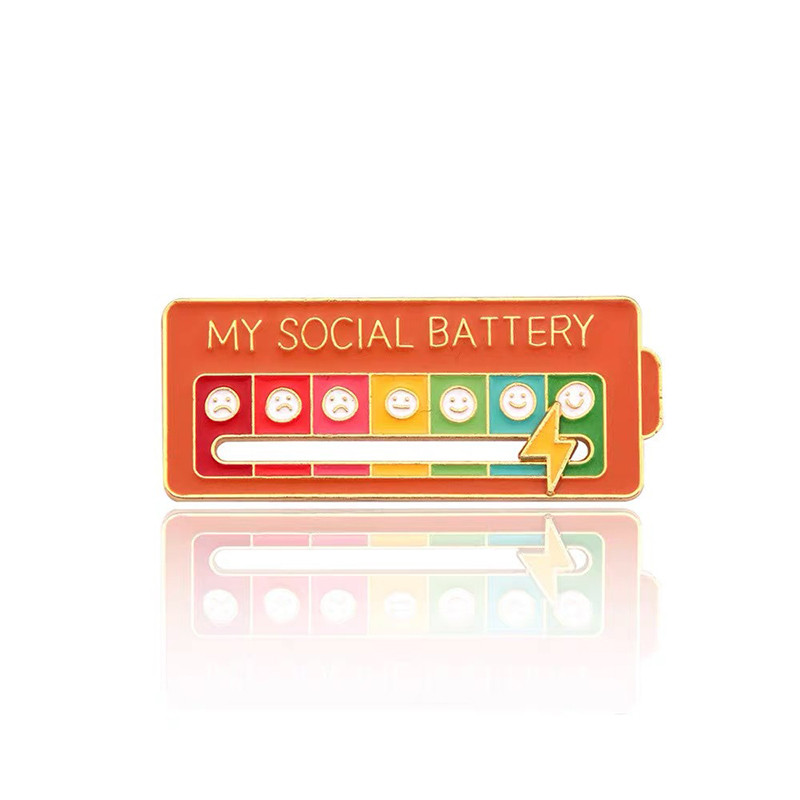 Emotional Expression Brooches 7 Mood Sliding Pins For Women Men Alloy Social Battery Badge For Jack 6
