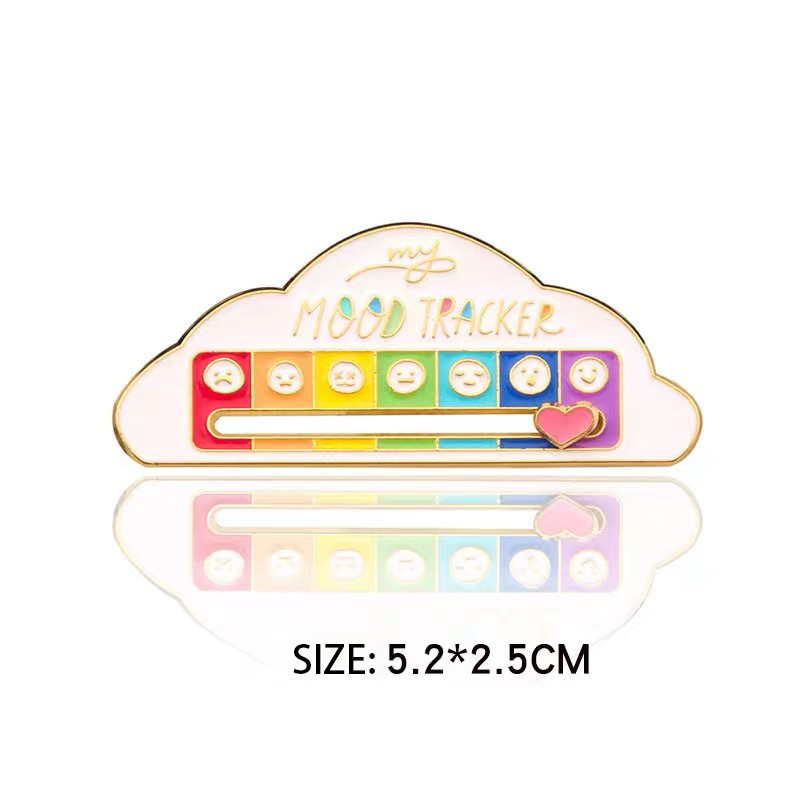 Emotional Expression Brooches 7 Mood Sliding Pins For Women Men Alloy Social Battery Badge For Jack 8