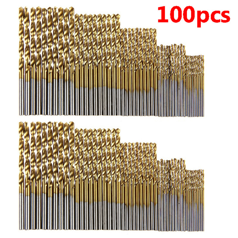 Professional 50 100PCS HSS Drill Bit Set Titanium Coated 1 3mm Precision Bits For DIY Engineering 6