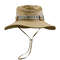 Summer Men Bucket Hat Outdoor UV Protection Wide Brim Panama Safari Hiking Fishing Mesh Hat Beach Sunscreen Cap for Hunt