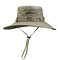 Summer Men Bucket Hat Outdoor UV Protection Wide Brim Panama Safari Hiking Fishing Mesh Hat Beach Sunscreen Cap for Hunt