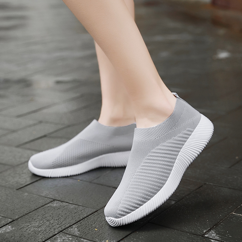 Women Vulcanized Shoes Slip On Sneakers, High Quality Loafers Flats for Walking, Plus Size 42 Casual Comfort Shoes