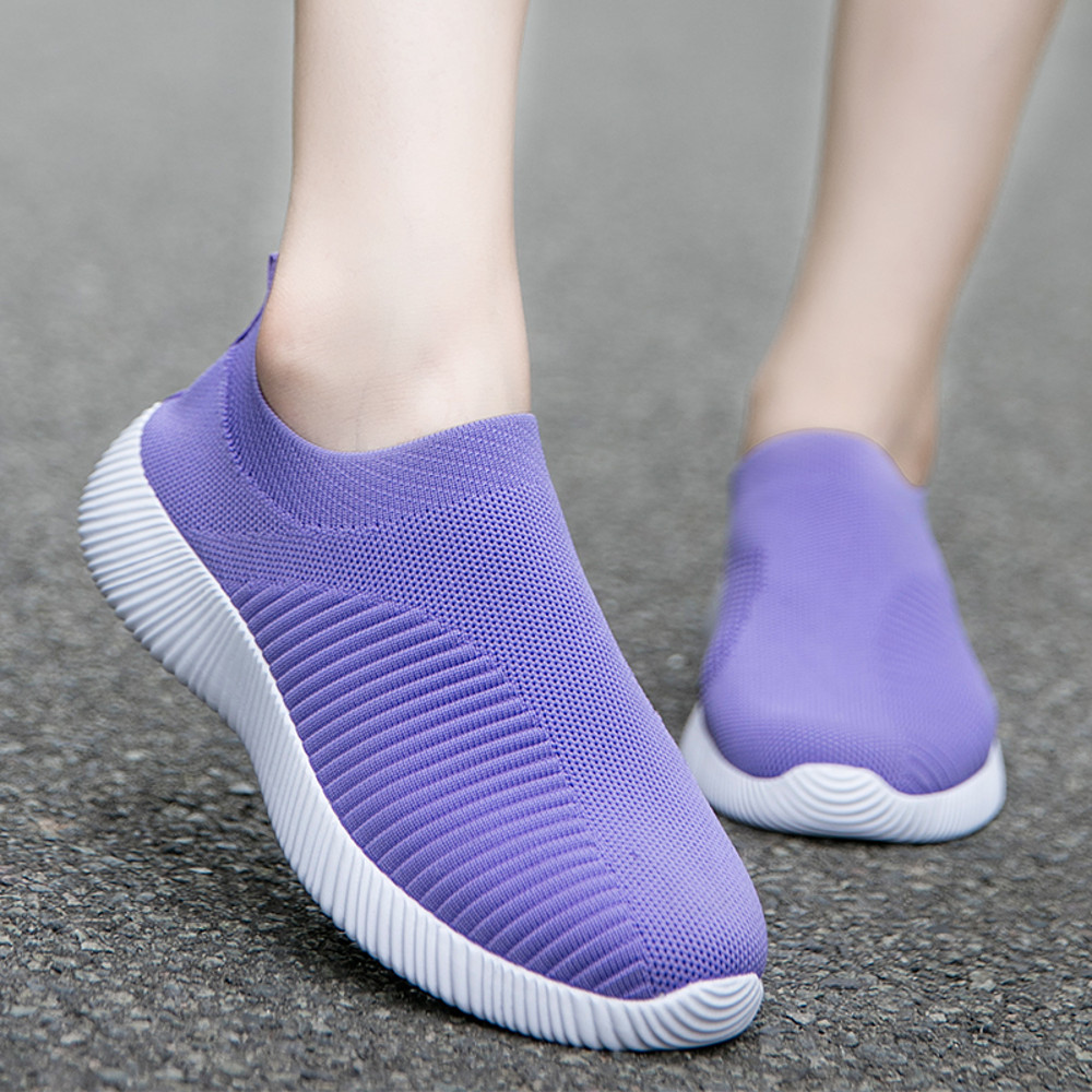 Women Vulcanized Shoes Slip On Sneakers, High Quality Loafers Flats for Walking, Plus Size 42 Casual Comfort Shoes