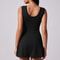 Boat Neck Tennis Dress Golf Dress for Women with Built-in Shorts, Sleeveless Backless Active Workout Romper Dress