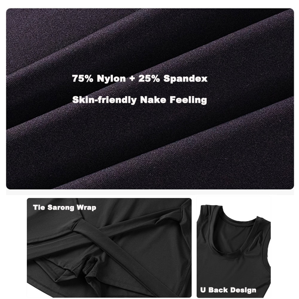 Boat Neck Tennis Dress Golf Dress for Women with Built-in Shorts, Sleeveless Backless Active Workout Romper Dress