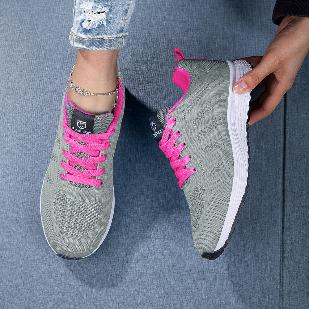 Women Casual Flats Sports Shoes Mesh Breathable Trainers Platform Female Sneakers for Women Walking Gym Tennis Fashion