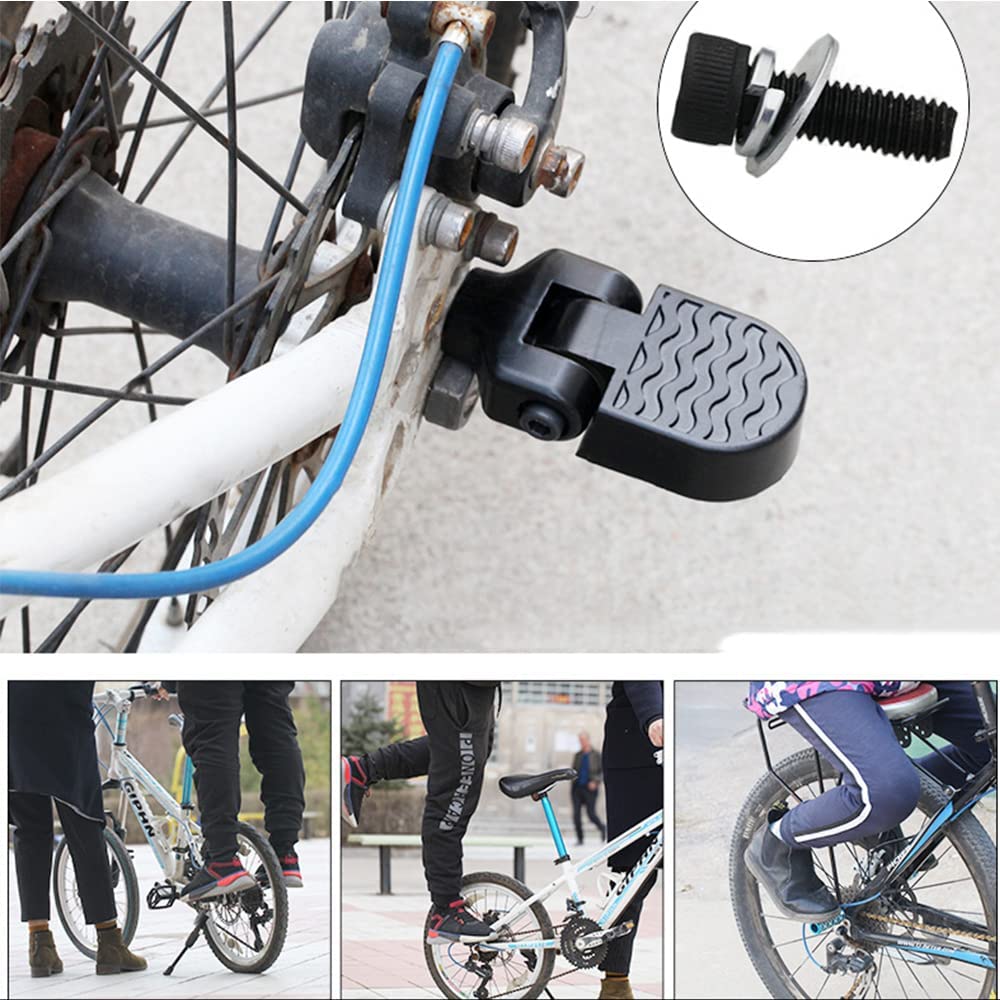Mini Bicycle Rear Pedals, Aluminium Alloy Folding Foot Pegs Non-Slip Quick Release Bike Pedal Footrest for BMX MTB Road