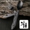 Camping Folding Knife Spoon Fork Multi-Tool, Stainless Steel Outdoor Utensil Set with Comfortable Grip & Bottle Opener