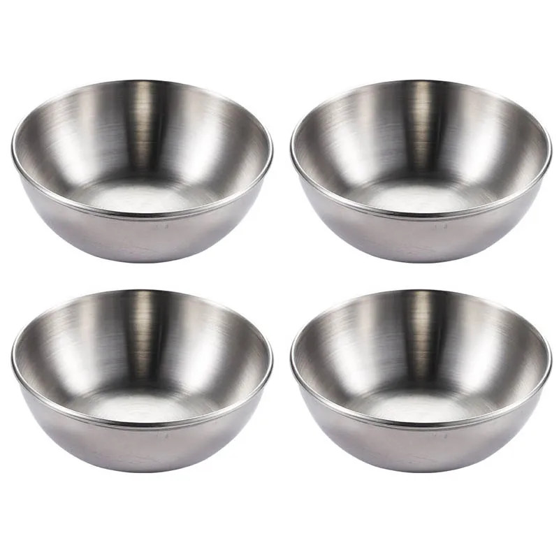 Stainless Steel Golden Appetizer & Seasoning Dishes, Serving Tray Set, Spice Plates, Sauce Bowls for Kitchen Tableware