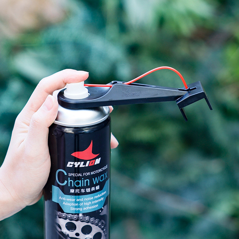 Motorcycle Chain Cleaner & Lube Oiler Tool, Mess-Free Chain Wax Spray Gear Attachment, Easy Chain Maintenance Kit