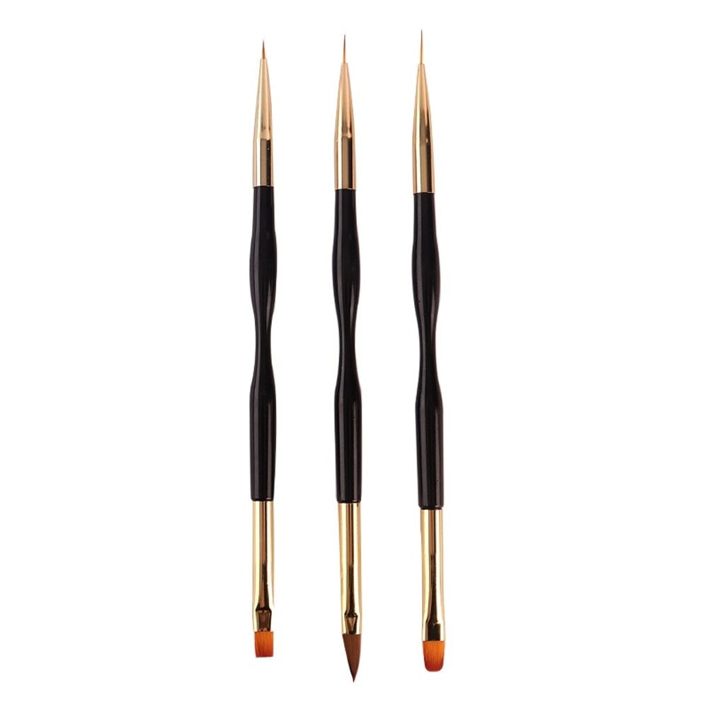 Nail Art Brushes, Dual End Gel Gradient Brush & Ultra Thin Line Drawing Pen for Precise Manicure Design