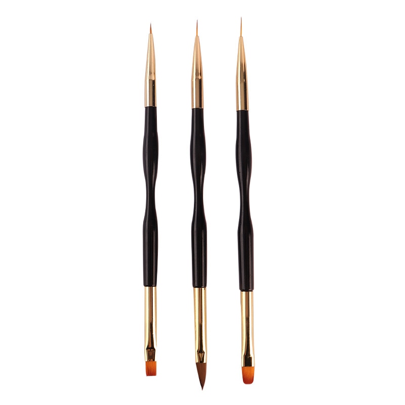 Nail Art Brushes, Dual End Gel Gradient Brush & Ultra Thin Line Drawing Pen for Precise Manicure Design