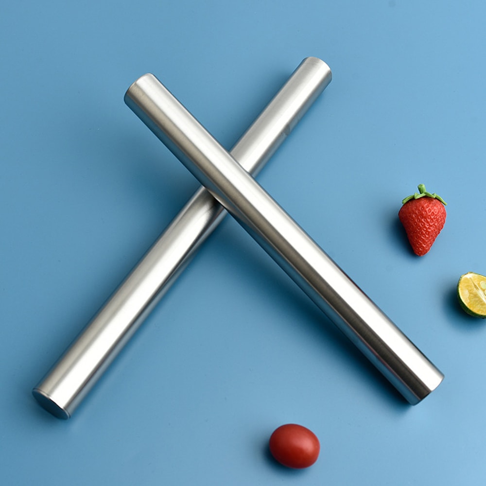 Nonstick Stainless Steel Rolling Pin For Baking Bread Pastry Pizza Cookies Cannoli Premium Kitchen 2