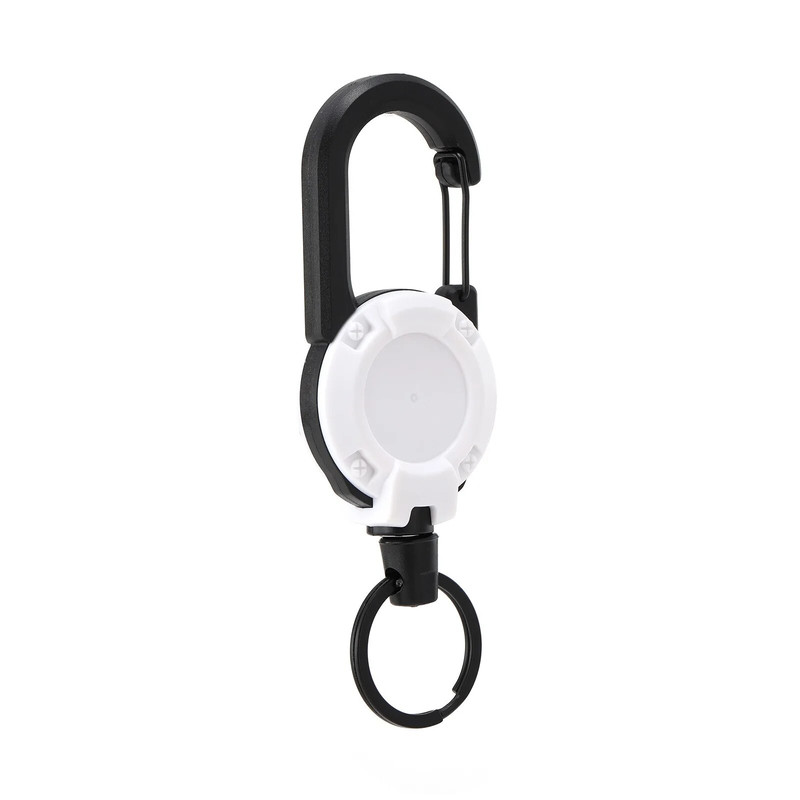 Heavy Duty Retractable Carabiner Key Chain Reel, Steel Wire Rope, Spring Buckle, Secure Pull Keyring for Tools
