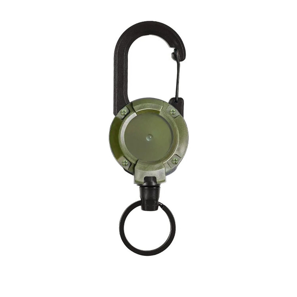 Heavy Duty Retractable Carabiner Key Chain Reel, Steel Wire Rope, Spring Buckle, Secure Pull Keyring for Tools