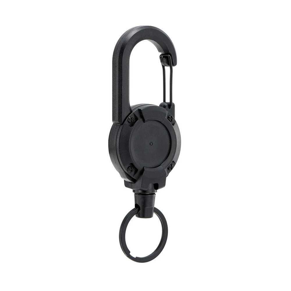 Heavy Duty Retractable Carabiner Key Chain Reel, Steel Wire Rope, Spring Buckle, Secure Pull Keyring for Tools