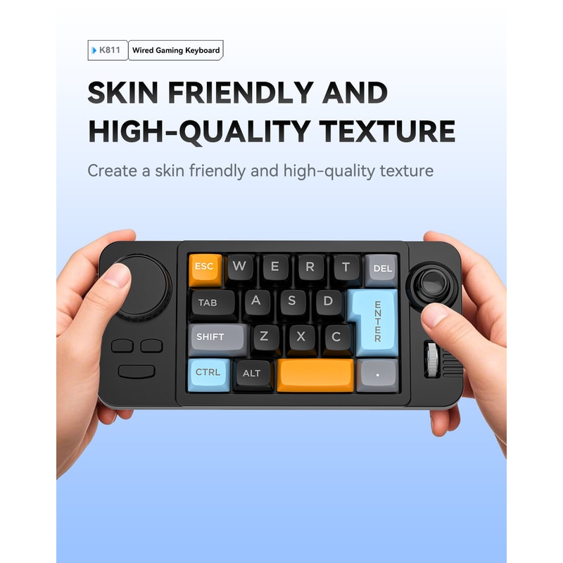 Programmable Wired Mechanical Keyboard with Volume Scroll Wheel, Game Joystick 19-Key Hot-Swappable Keypad for Mac