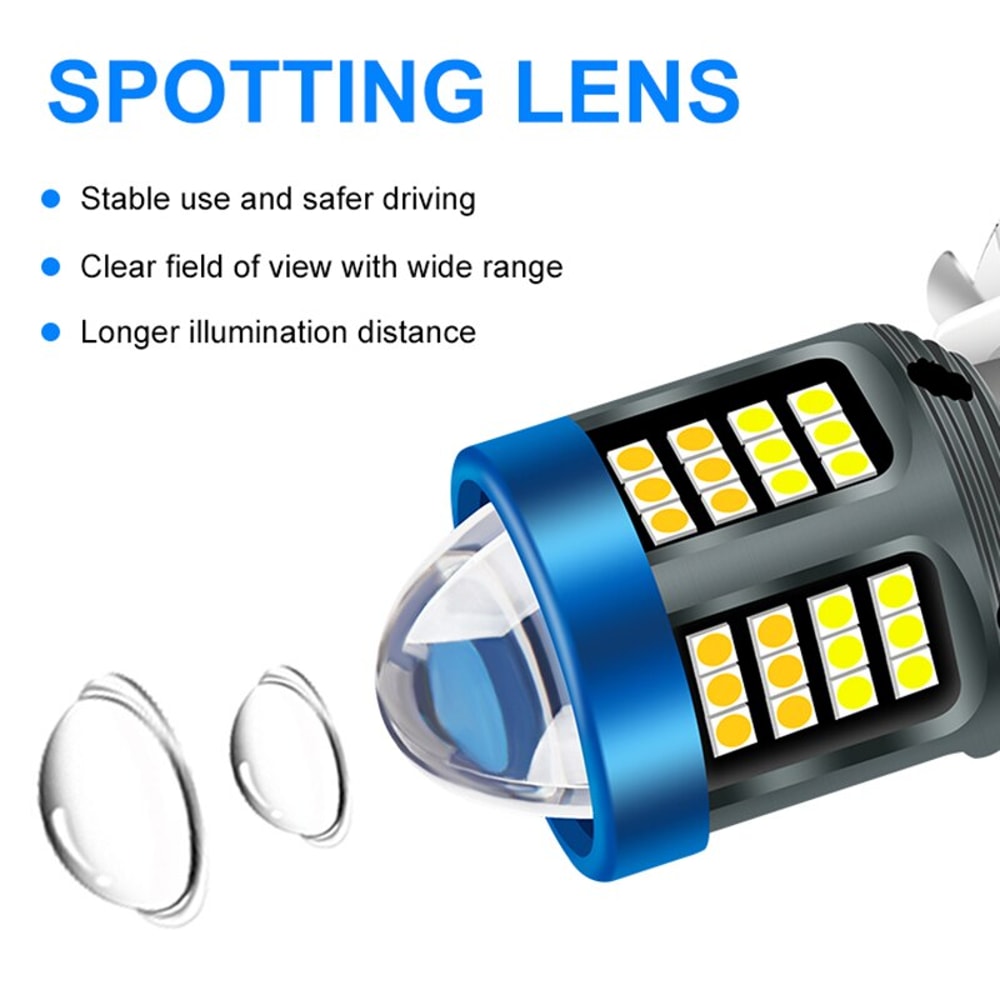 LED Motorcycle Headlight CSP Dual Color Fog Lamp White Yellow Hi/Lo Beam Light Bulb for Scooter Motobike Driving