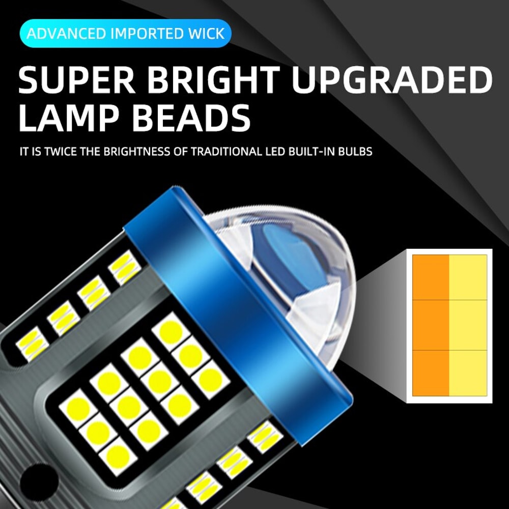 LED Motorcycle Headlight CSP Dual Color Fog Lamp White Yellow Hi/Lo Beam Light Bulb for Scooter Motobike Driving