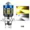 LED Motorcycle Headlight CSP Dual Color Fog Lamp White Yellow Hi/Lo Beam Light Bulb for Scooter Motobike Driving