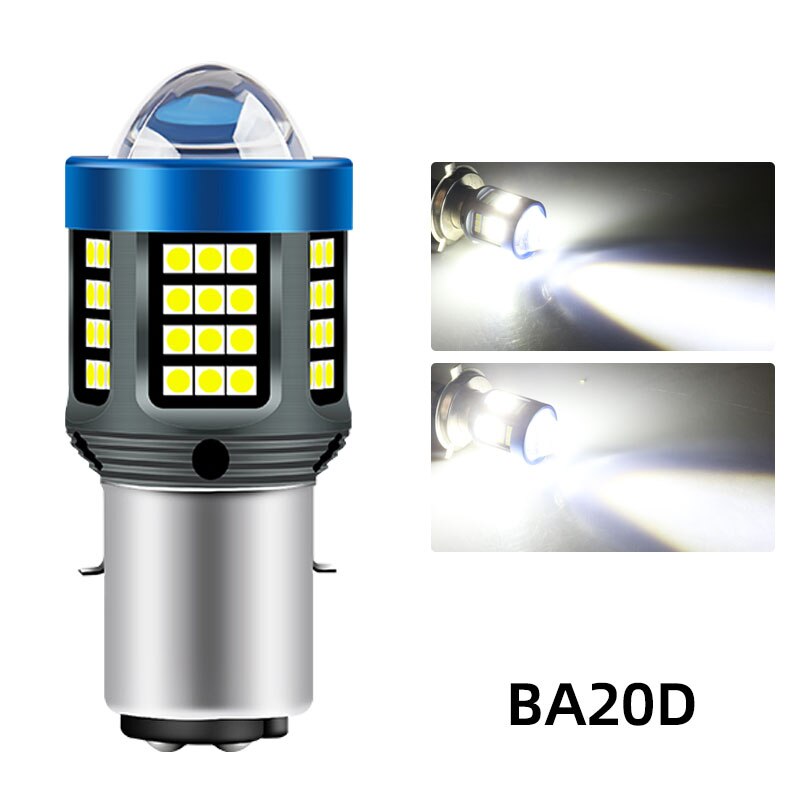 LED Motorcycle Headlight CSP Dual Color Fog Lamp White Yellow Hi/Lo Beam Light Bulb for Scooter Motobike Driving