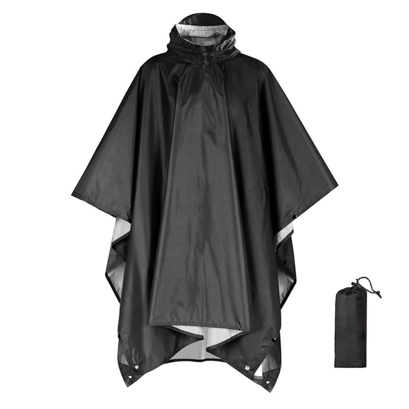 Multi-Use 3 In 1 Military Raincoat Waterproof Hooded Poncho, Camping Tent, Motorcycle Rain Cover & Travel Rainwear