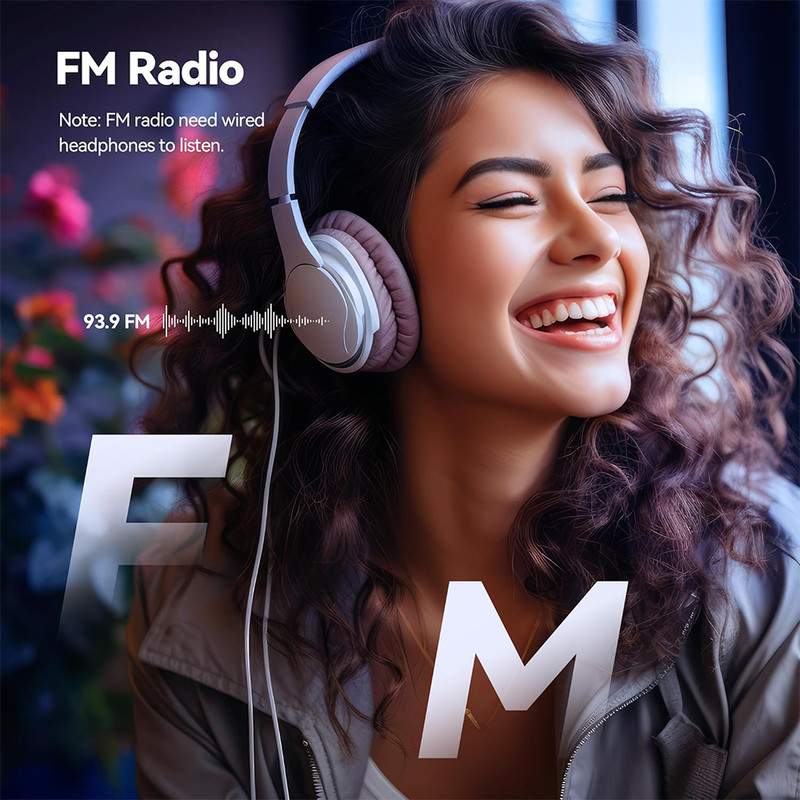 Slim Bluetooth 5.4 MP3 Player, Portable Walkman Music Player with FM Radio, eBook Reader & Recorder, Ideal for Travel