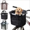 2-in-1 Detachable Bicycle Front Basket for Small Dogs, Pet Carrier Handlebar Bag for MTB Cycling, Foldable Hanging Bike