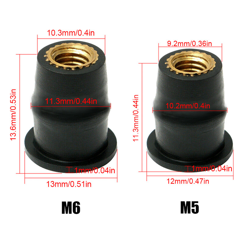 Motorcycle Windshield Bolts Screws Set Rubber Well Nut Fastener Kit for Honda Kawasaki Yamaha Suzuki Windscreen