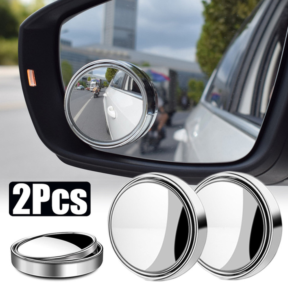 Adjustable Car Blind Spot Mirror, Wide Angle Convex Rearview Mirror for Reverse, Lane Change & Parking Safety