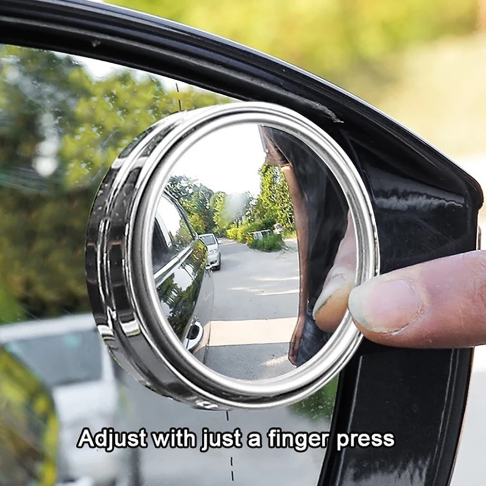 Adjustable Car Blind Spot Mirror, Wide Angle Convex Rearview Mirror for Reverse, Lane Change & Parking Safety