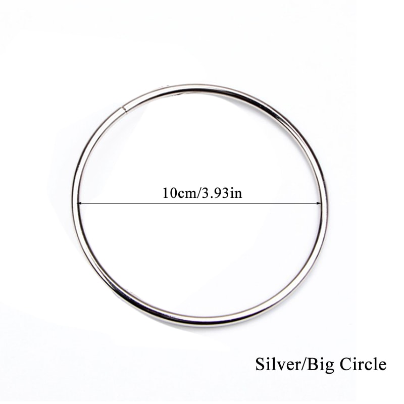 Metal Bag Handle for DIY Handbag Replacement Handmade Purse Ring D-Ring Buckle Hanging Hardware Bag Accessory for Sewing