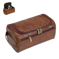 vintage luxury men hanging toiletry bag, travel cosmetic & business storage organizer