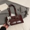 Luxury 2025 Belt Buckle Design Shoulder Satchel For Women, Designer Tote Bag With Pendant