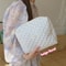 Retro Cherry Quilted Cotton Cosmetic Bag for Ladies, Travel Storage, Cute Pencil Case & Makeup Handbags for Women