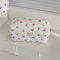 Portable Cherry Makeup Bag for Women Cotton Quilted Zipper Handbag, Cute Fashion Travel Cosmetic Pouch, Toiletry Storage