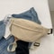 Korean Style Canvas Chest Waist Bag for Women, Portable Shoulder Waist & Sports Fanny Pack with Zipper