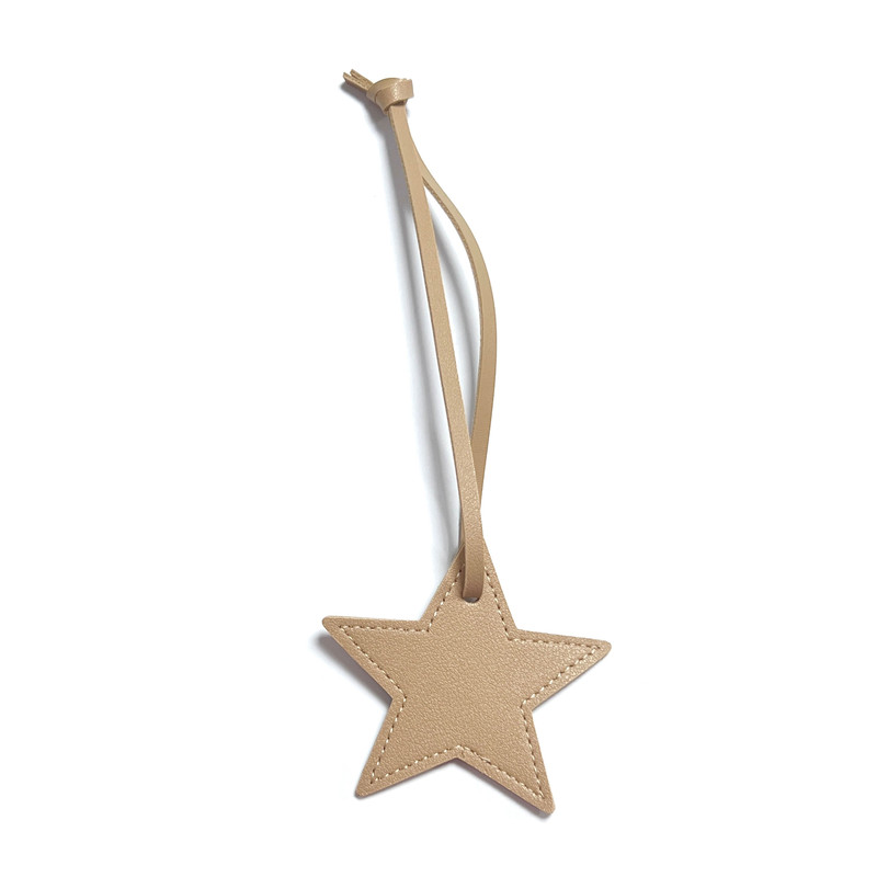 Personalized Leather Star Keychain with Free Custom Initials, Five-Pointed Star Pendant for Car Keys & Bag Accessories
