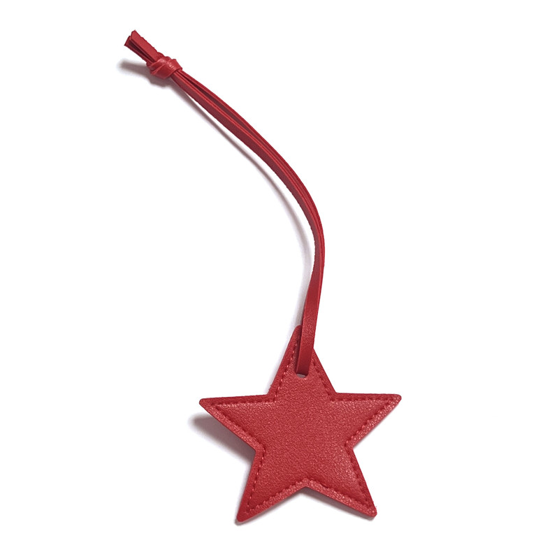 Personalized Leather Star Keychain with Free Custom Initials, Five-Pointed Star Pendant for Car Keys & Bag Accessories