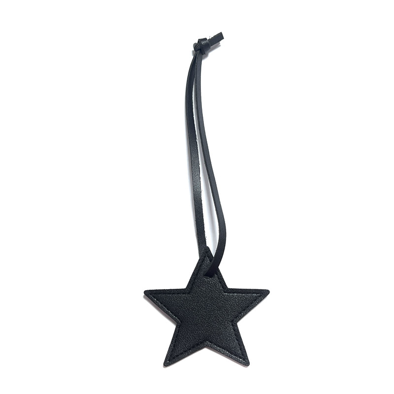 Personalized Leather Star Keychain with Free Custom Initials, Five-Pointed Star Pendant for Car Keys & Bag Accessories