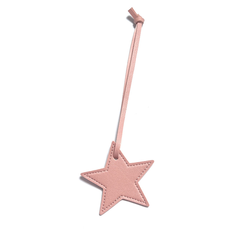 Personalized Leather Star Keychain with Free Custom Initials, Five-Pointed Star Pendant for Car Keys & Bag Accessories