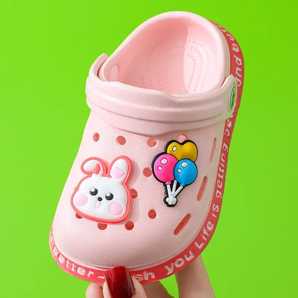 Kids Lightweight Beach Sandals, Breathable Summer Garden Clogs for Boys & Girls, Cute Cartoon Slip-On Baby Slippers