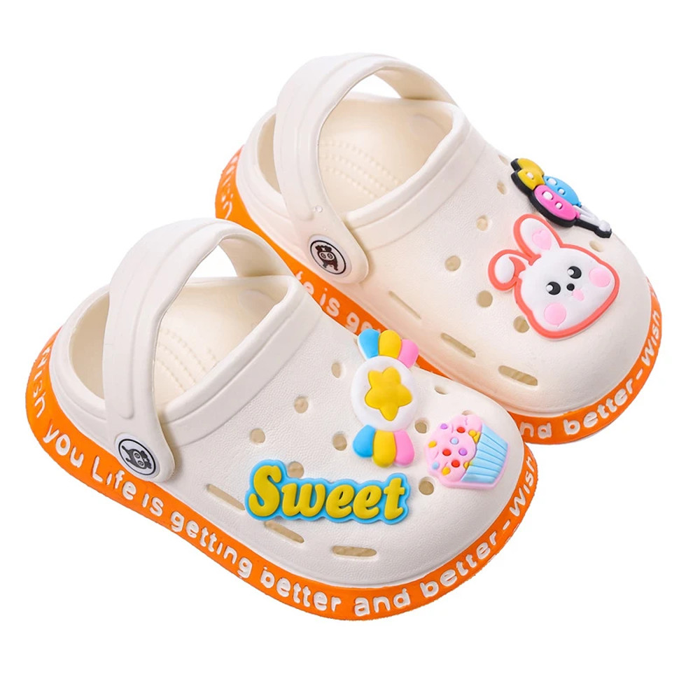 Kids Lightweight Beach Sandals, Breathable Summer Garden Clogs for Boys & Girls, Cute Cartoon Slip-On Baby Slippers