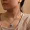 Elegant Titanium Steel Planet Jewelry Set, Round Earring & Necklace Gift for Women, Fashionable Female Birthday Present