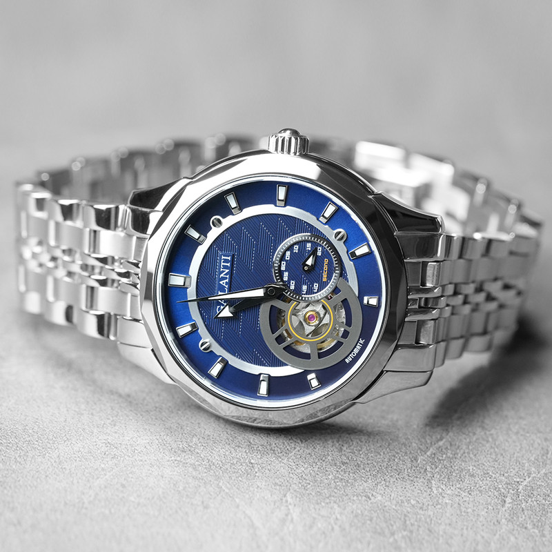 Mechanical Watch MIYOTA 82S5 Movement, Sapphire Tungsten Bezel, Hollow Dial Waterproof Men Watch