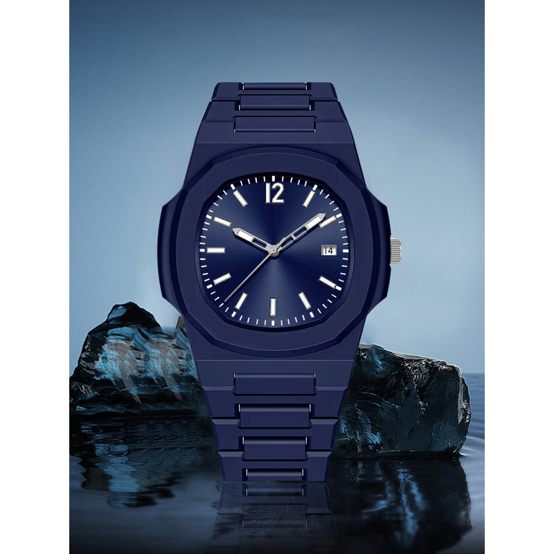 TOMI Mens Fashion Quartz Watch with Calendar, Simple Dial, Gift Box for Men, Multifunctional Style, Adjustable Strap