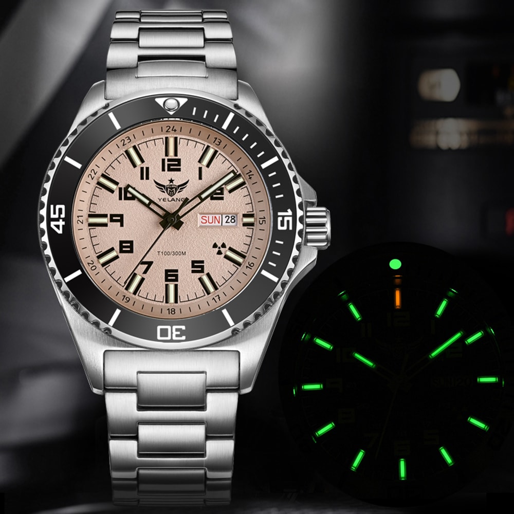 Automatic Mechanical Watch 44mm, Japan 8205 Movement, Men Diver Luxury Watch, 300M Waterproof Luminous