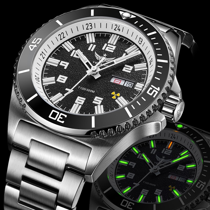Automatic Mechanical Watch 44mm, Japan 8205 Movement, Men Diver Luxury Watch, 300M Waterproof Luminous