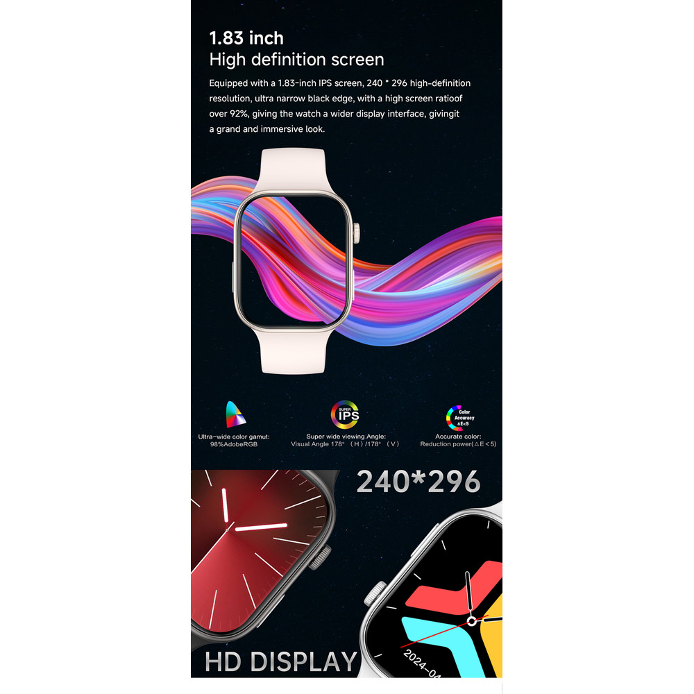 HD Screen Smartwatch, Bluetooth Call Fitness Tracker, Sleep and Health Monitor for Women, Men, Gift