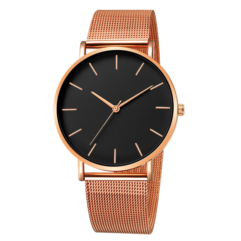 Simple Men Business Stainless Steel Mesh Belt Quartz Watch, Ultra Thin Fashion Watch, Casual Relogio Masculino